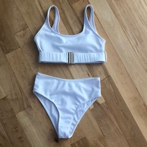 White two piece bikini